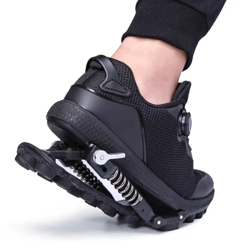 Running Shoes - スチールスプリングワイヤー靴紐付きメカニカルシューズ、2 in 1スポーツシューズ、衝撃吸収シューズ