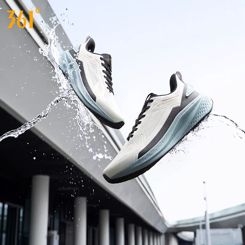 Waterproof Goretex Running Shoes - 361 度ウィングブレードレインブロックメンズランニングシューズ撥水性快適な防滴性滑り止め男性スニーカー 672532231