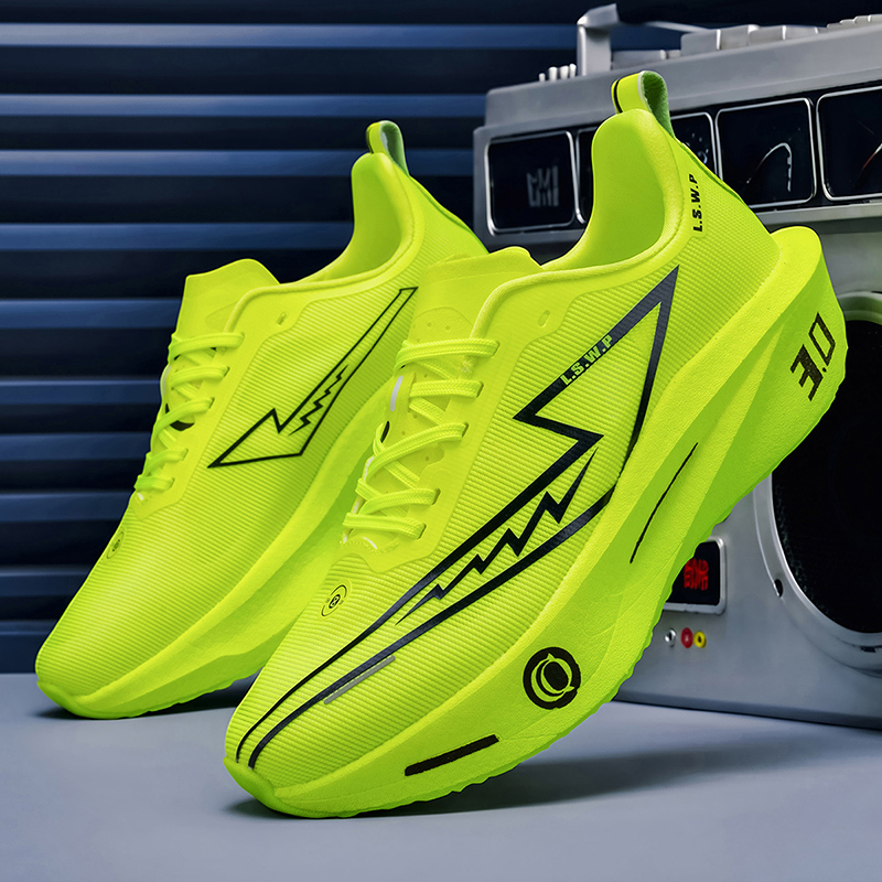 Lightweight Road Running Shoes - メンズランニングシューズ、通気性、快適性、耐衝撃性、オフロードおよびロードランニングシューズ、メッシュ滑り止め、耐久性、軽量アウトドアキャンプランニングシューズ、オールシーズン対応、ファッショナブルなカジュアルソフトソールウォーキングシューズ