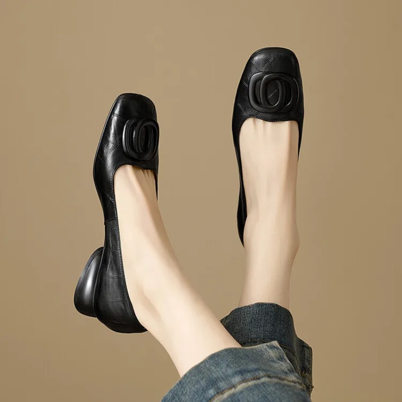 フランス風レディースシューズ パンプス レザーシューズ スク - Women'S Shoes のレビューと価格