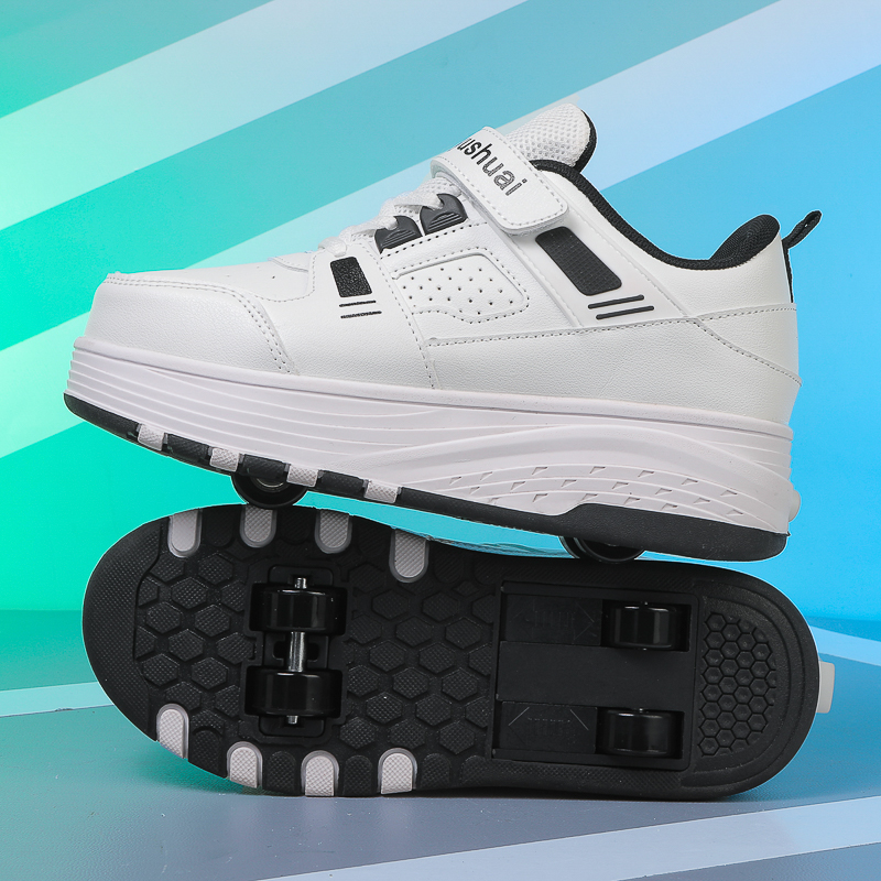 子供用4輪ローラーシューズ、格納式の車輪が付いたスニーカー。 - Men'S Shoes のレビューと価格