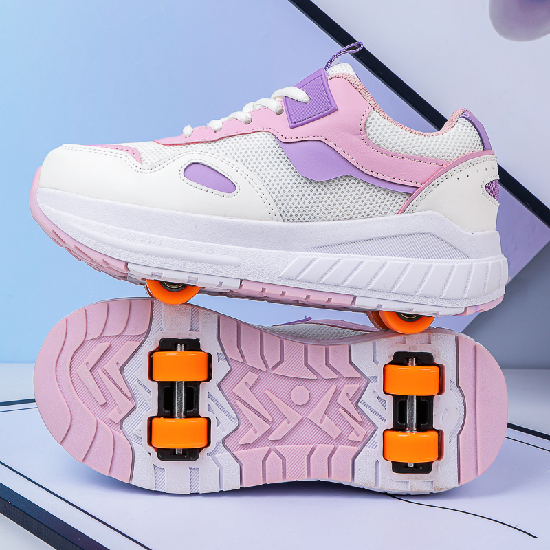 子供用ローラースケート、4輪、取り外し可能な車輪付きスニーカ - Men'S Shoes のレビューと価格