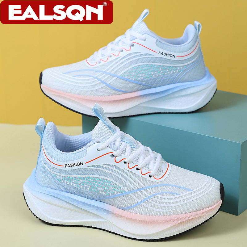 超軽量で通気性のある白いスニーカー、女性用カジュアルレースア - Breathable Mesh Athletic Shoes のレビューと価格