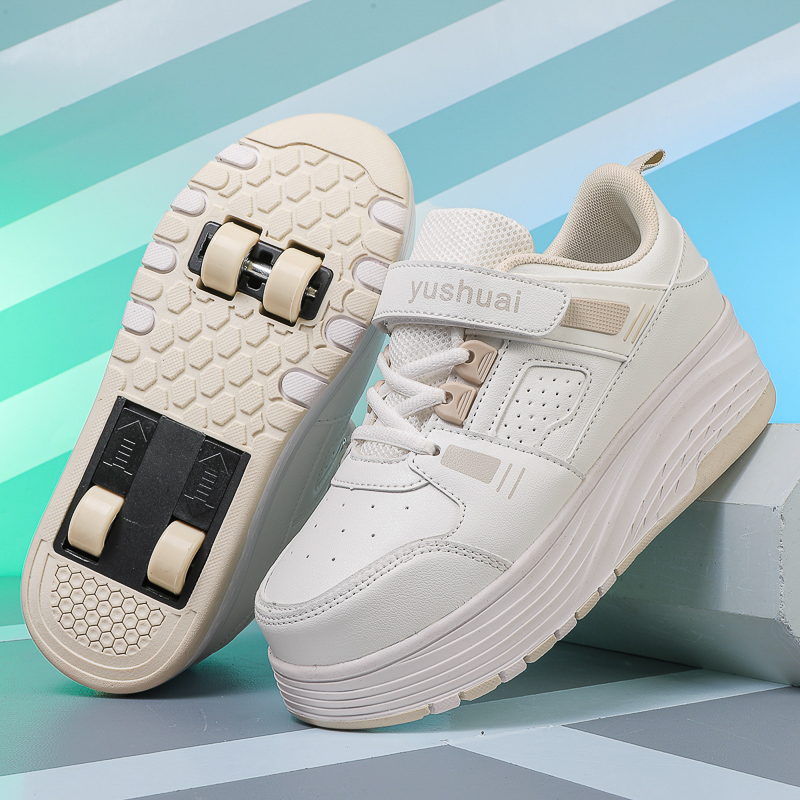 男の子向けの四輪ローラースケート、学生や子供向けの目立たない - Men'S Shoes のレビューと価格