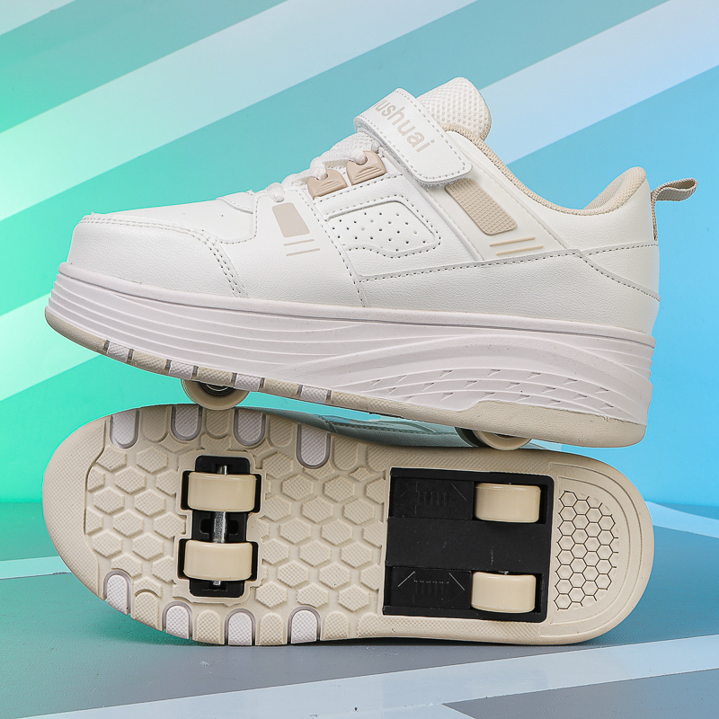 男の子向けの四輪ローラースケート、学生や子供向けの目立たない - Men'S Shoes のレビューと価格