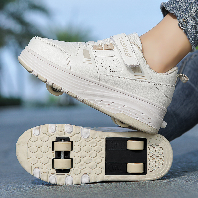 男の子向けの四輪ローラースケート、学生や子供向けの目立たない - Men'S Shoes のレビューと価格