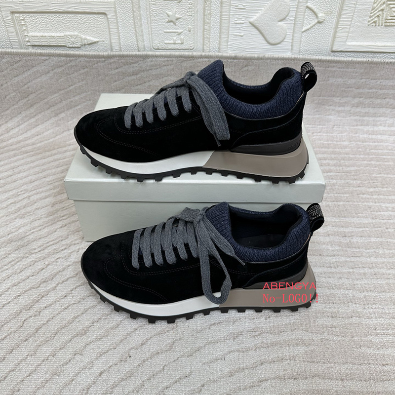 2025年 ホワイト ニット スエード フラット ローファー - Knit Fabric Lace Up Sneakers のレビューと価格